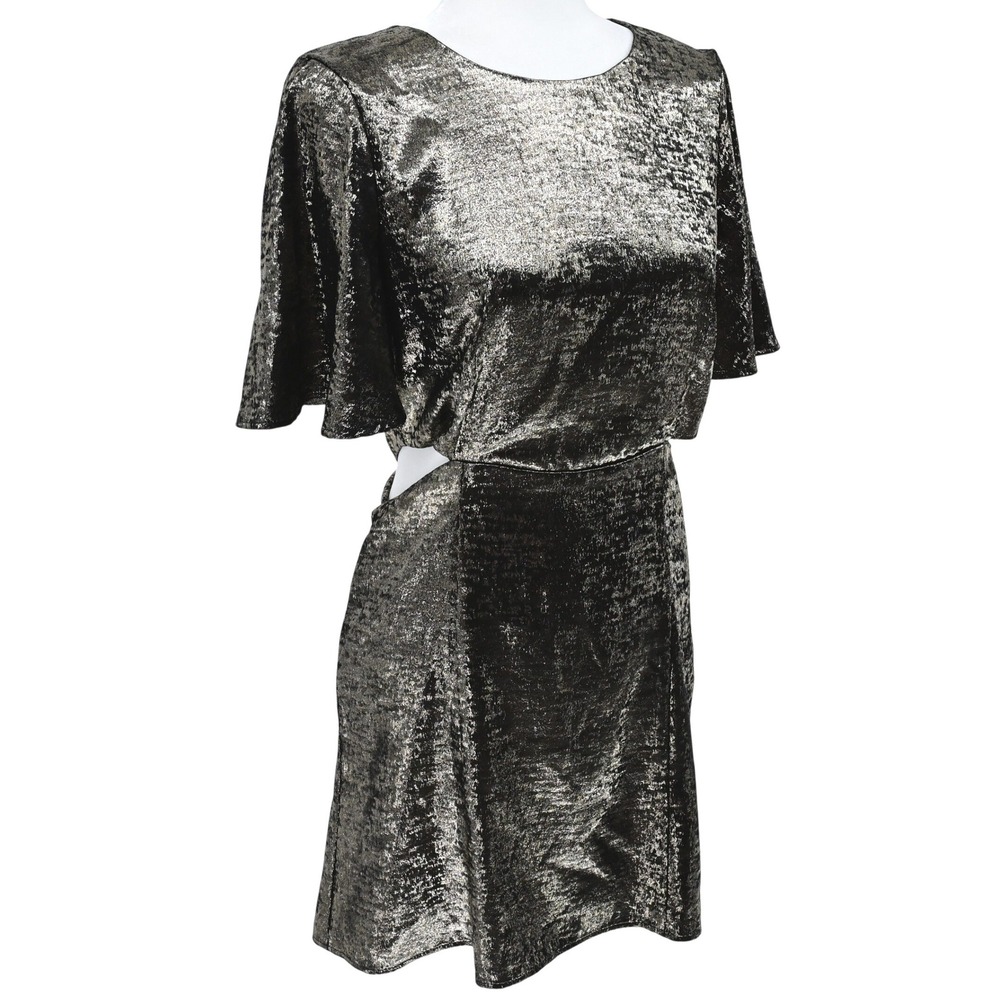 NWT French Connection Metallic Cut-Out Dress Party Style SZ 6 Fairy Grunge Edgy